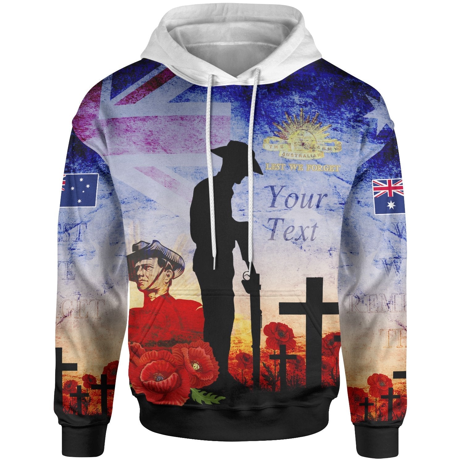 Custom ANZAC Hoodie - ANZAC 2020 Lest We Forget The Australian Army - Vibe Hoodie Shop