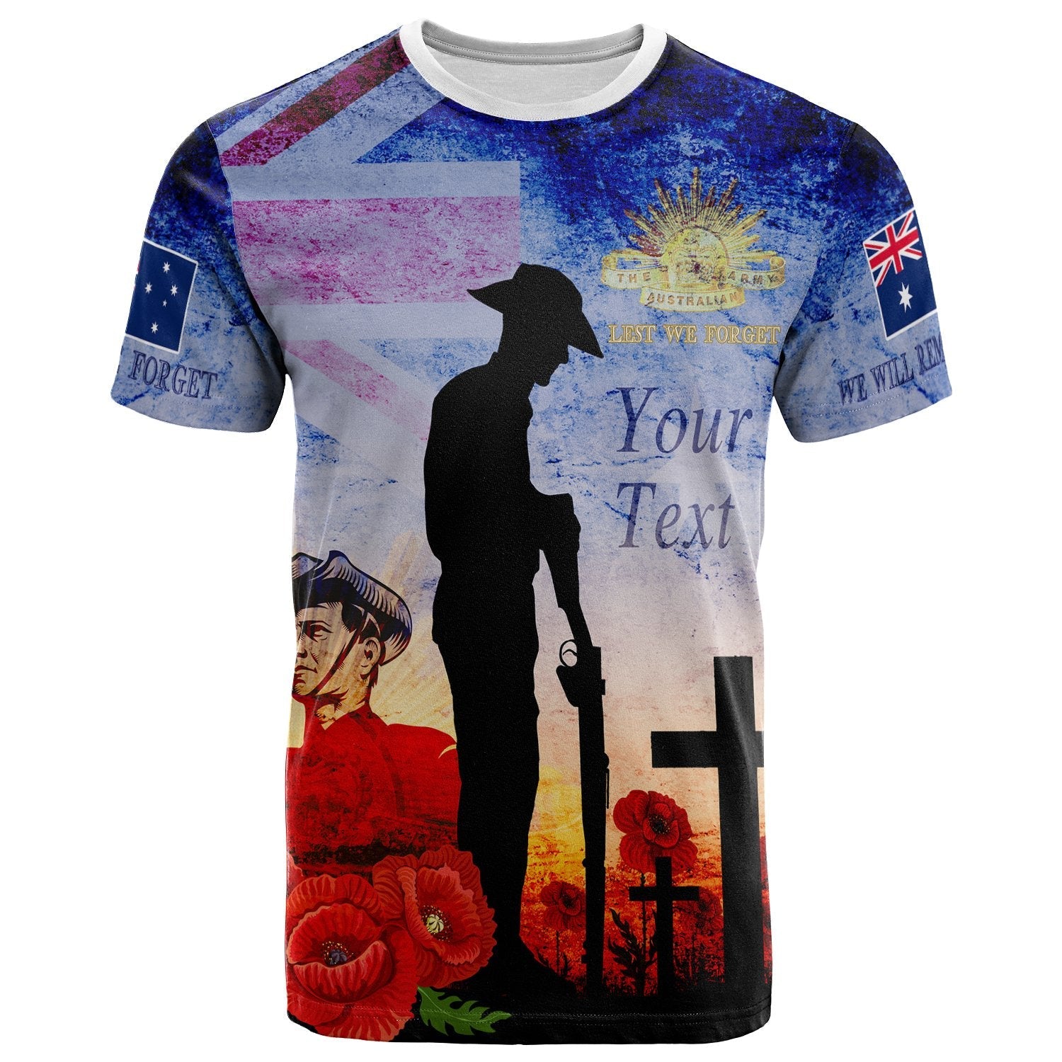 Custom ANZAC T shirts - ANZAC 2020 Lest We Forget The Australian Army - Vibe Hoodie Shop