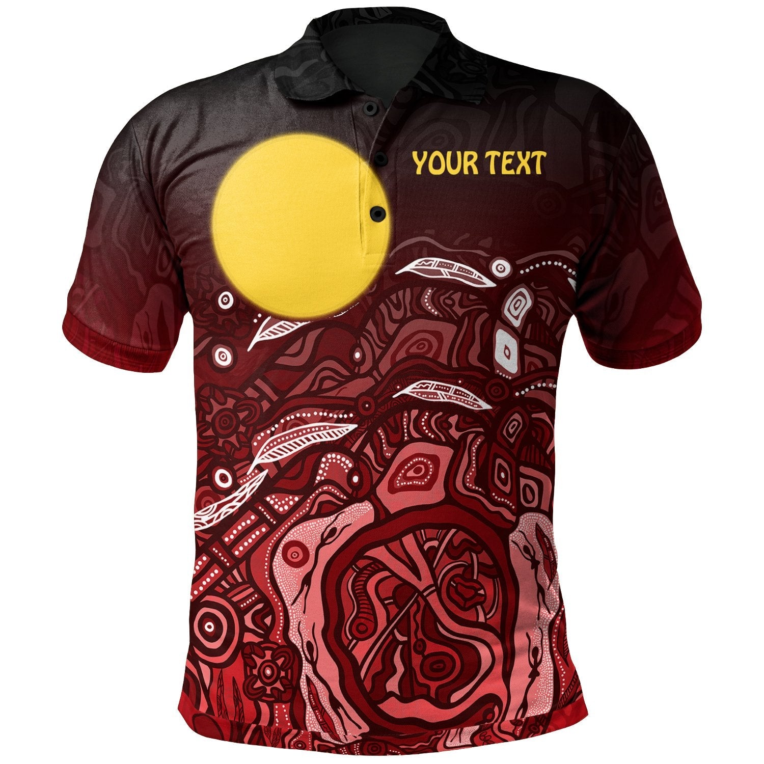 Custom Aboriginal Polo Shirt - Red Landscape - Vibe Hoodie Shop