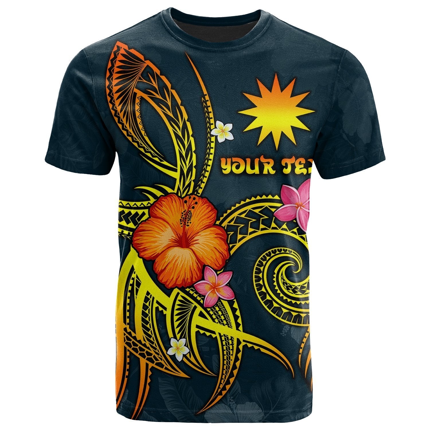 Nauru Polynesian Personalised T shirt - Legend of Nauru (Blue) - Vibe Hoodie Shop