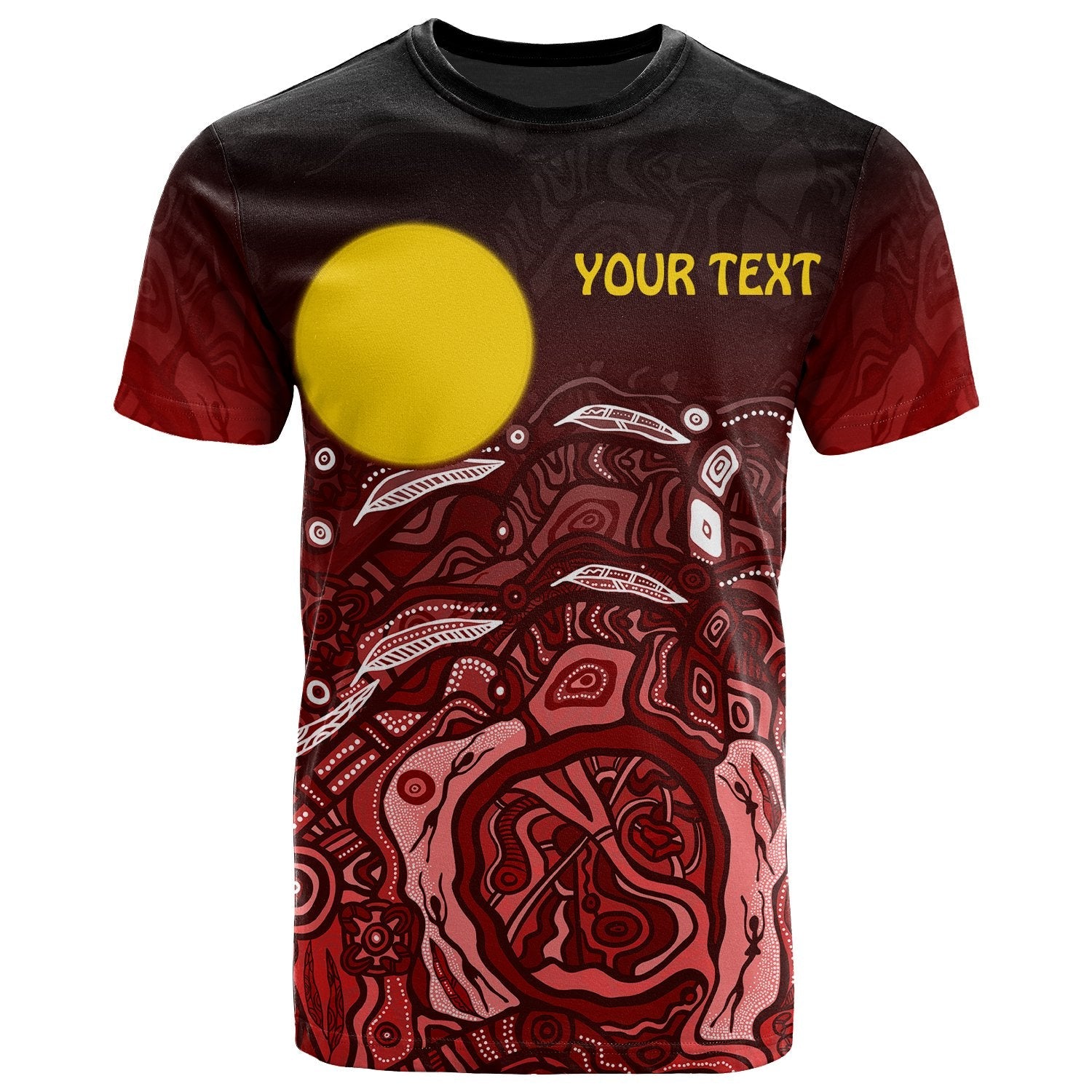 Custom Text Aboriginal T shirt - Red Landscape - Vibe Hoodie Shop