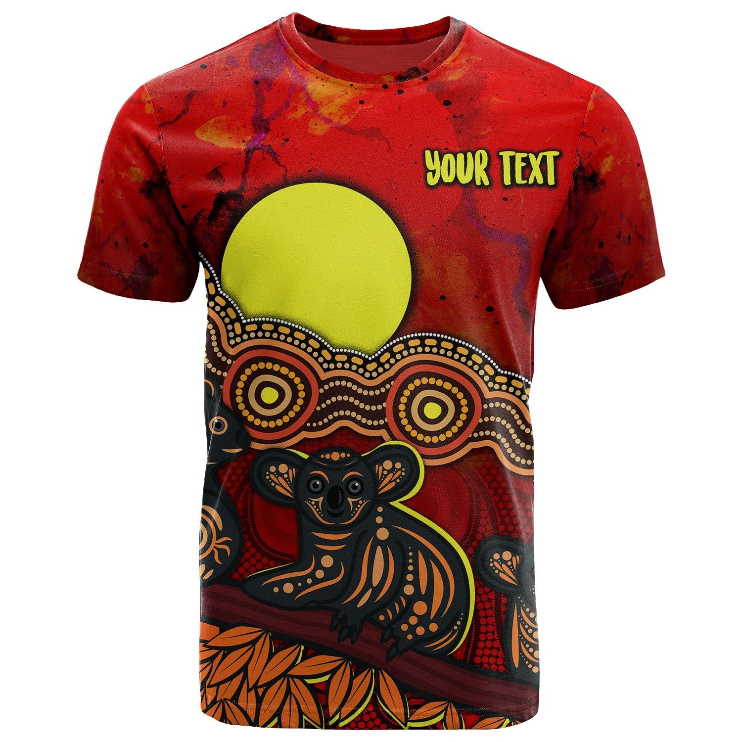 Custom Aboriginal T shirt - Australian Indigenous Koala - Vibe Hoodie Shop