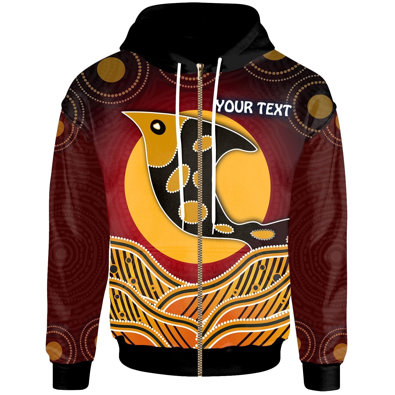 Personalised Zip - Up Hoodie - Aboriginal Dot Patterns Fish - Vibe Hoodie Shop