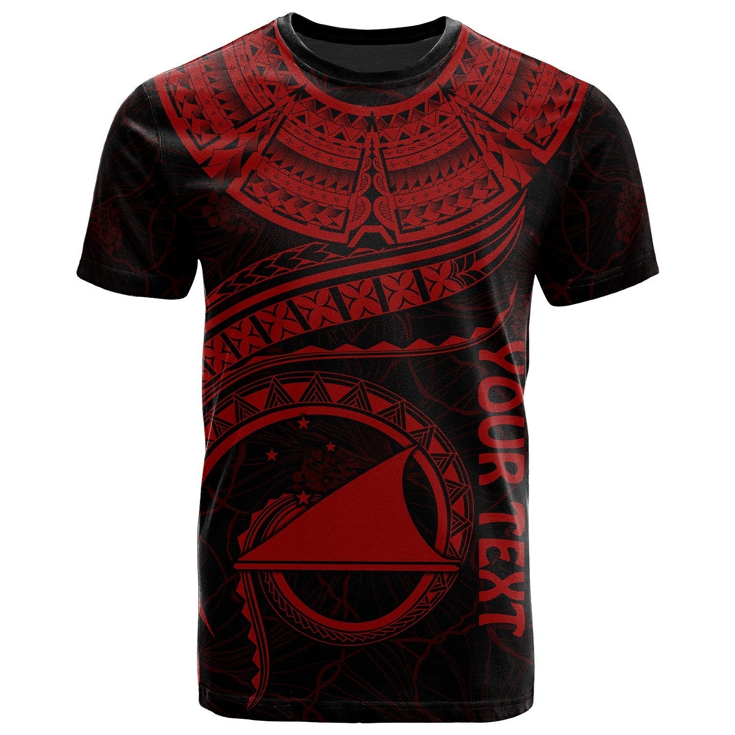 Tokelau Polynesian Personalised T shirt - Tokelau Waves (Red) - Vibe Hoodie Shop