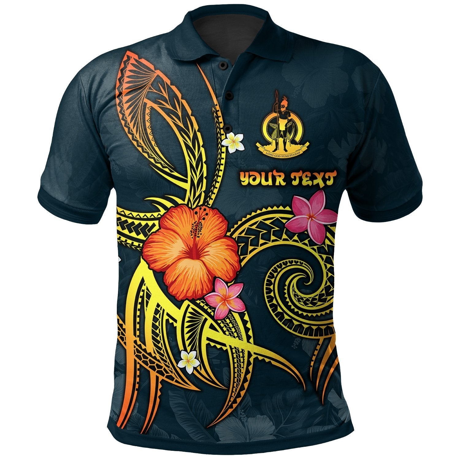 Vanuatu Polynesian Personalised Polo Shirt - Legend of Vanuatu (Blue) - Vibe Hoodie Shop