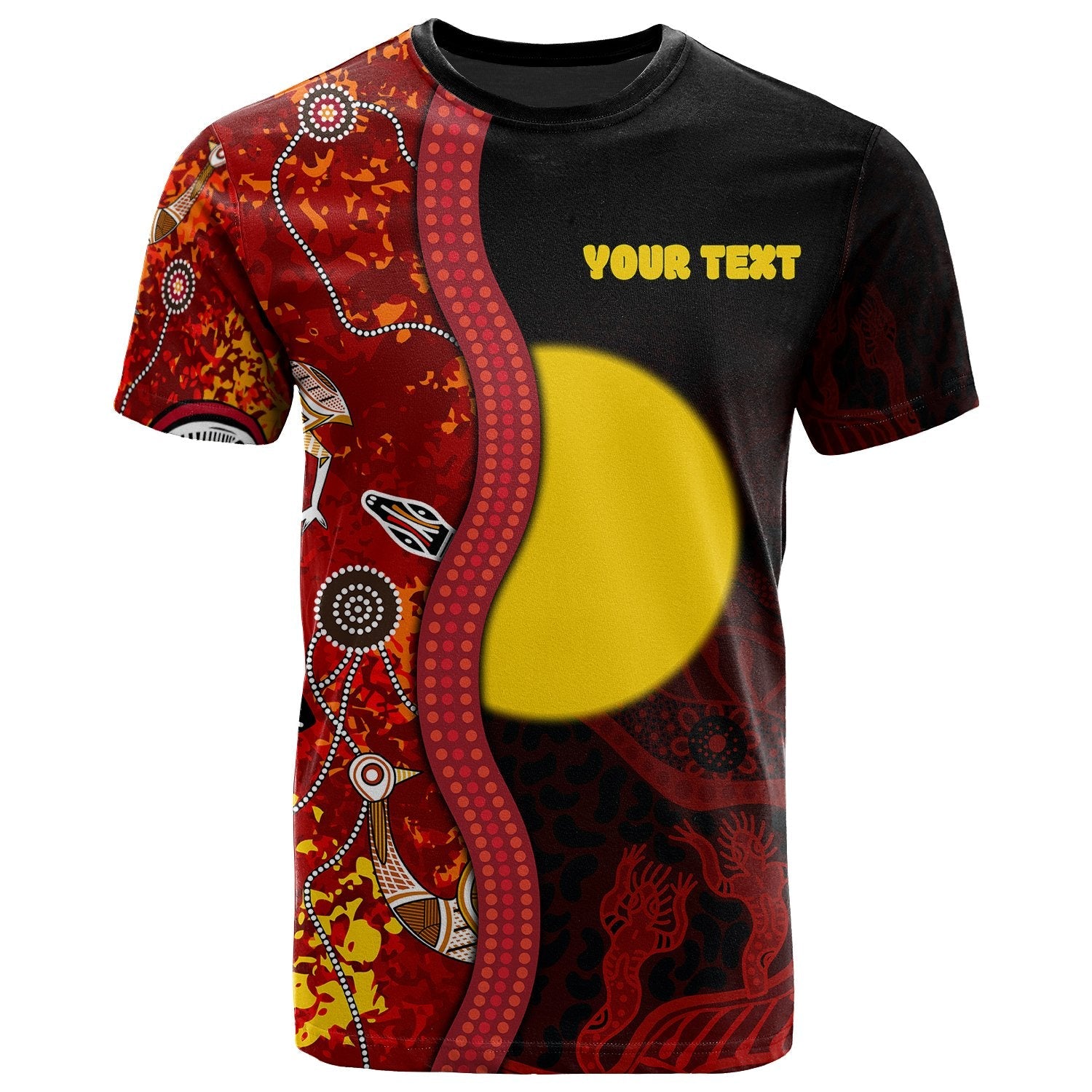 Custom Aboriginal T shirt - Red Indigenous Flag - Vibe Hoodie Shop