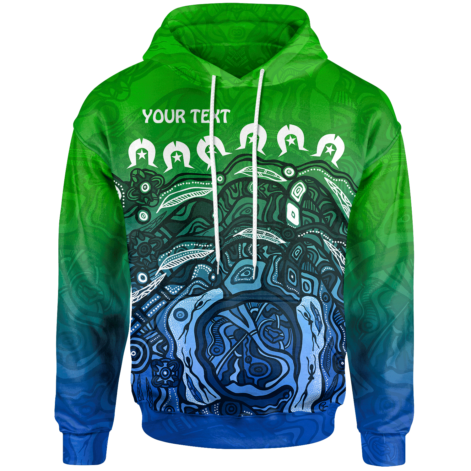 Custom Torres Strait Islands Hoodie - Blue - Vibe Hoodie Shop