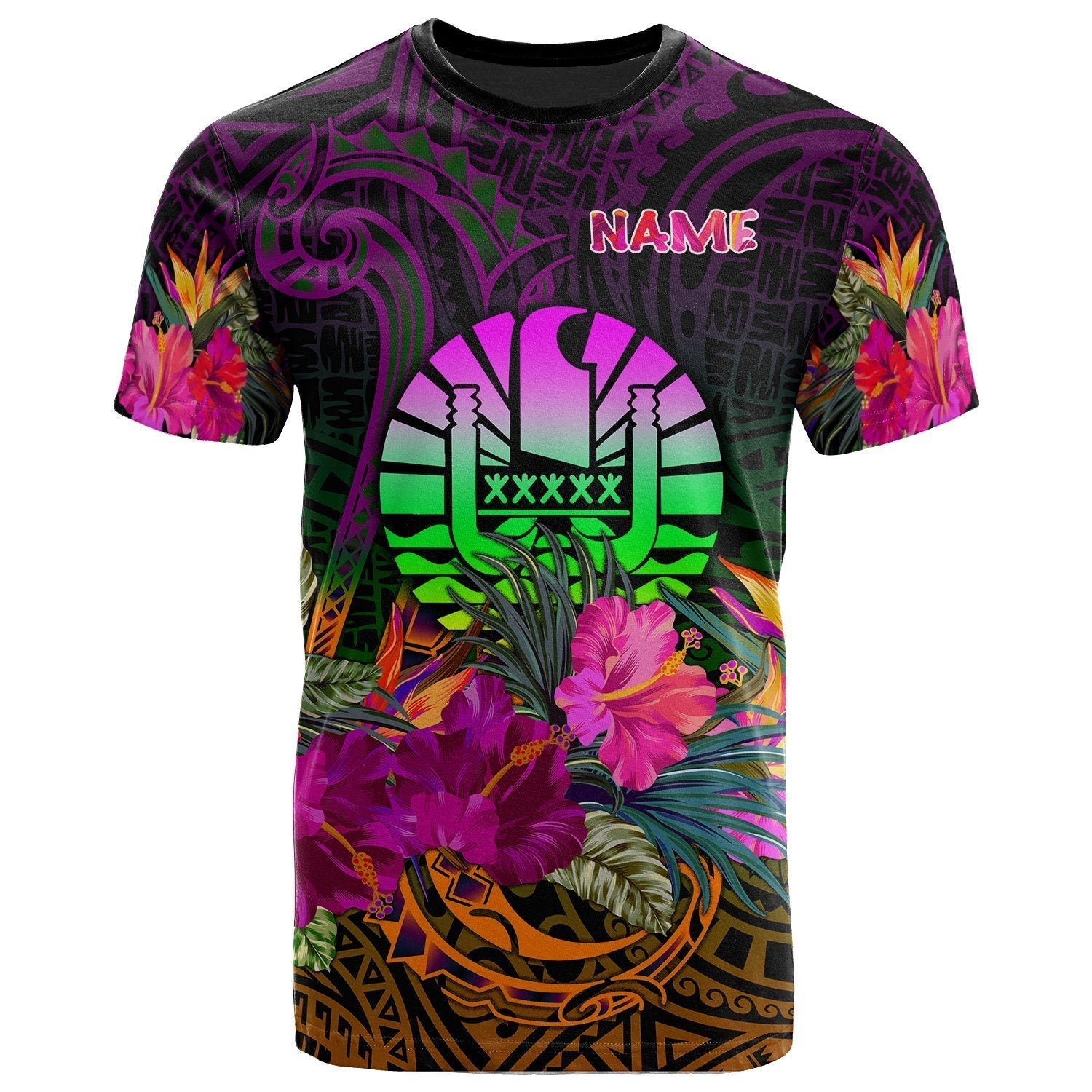 Tahiti Polynesian Personalised T shirt - Summer Hibiscus - Vibe Hoodie Shop