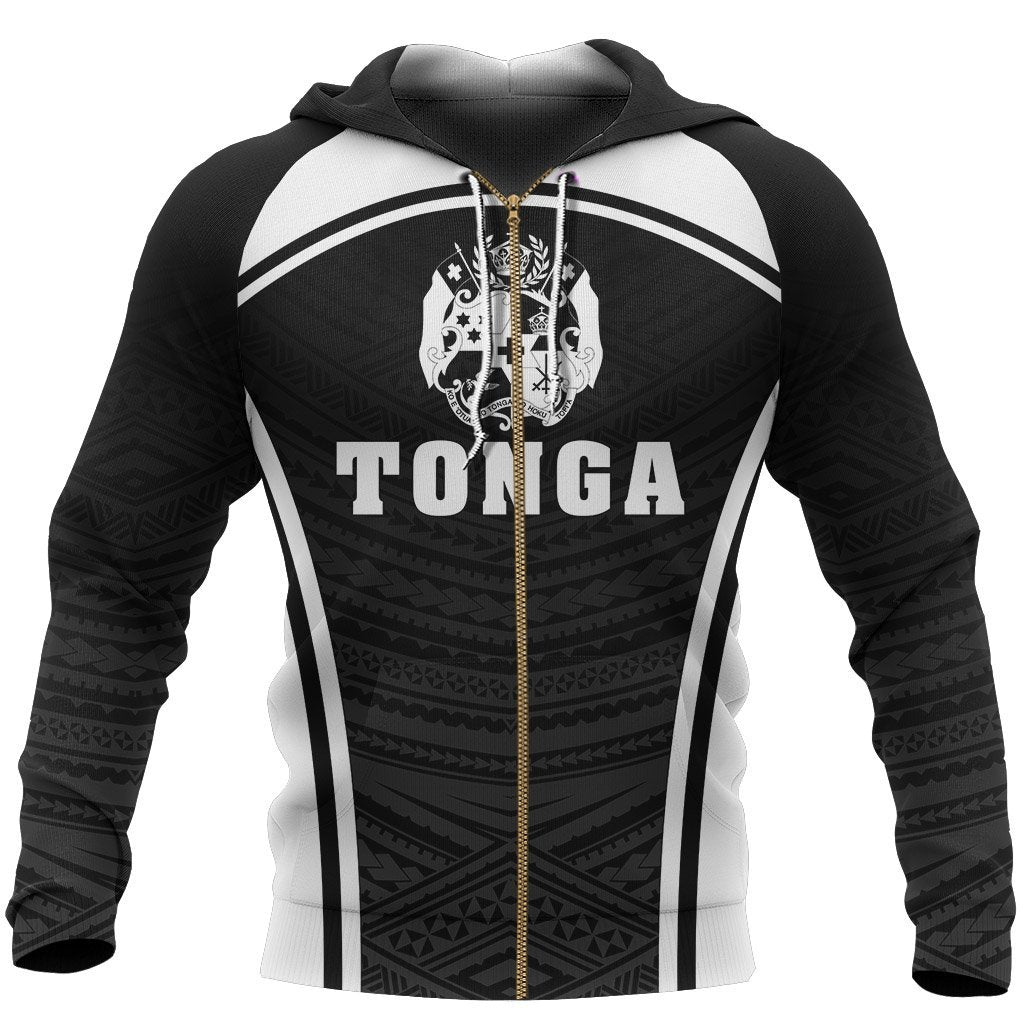 Tonga Coat Of Arms Zipper Hoodie - Sport Style - Vibe Hoodie Shop