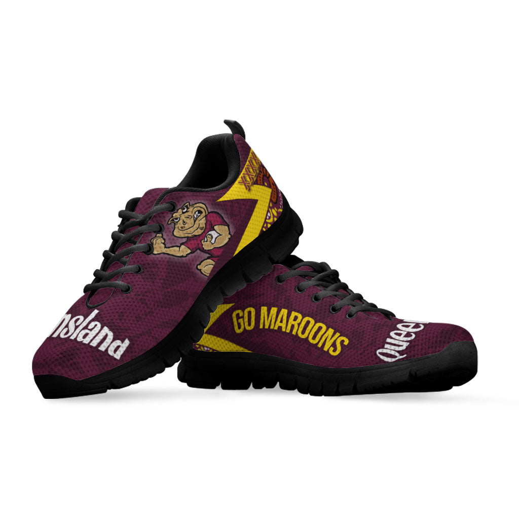 Queensland Rugby League Team Sneakers - Queensland Maroons Sport State Of Origin Sneakers - Vibe Hoodie Shop