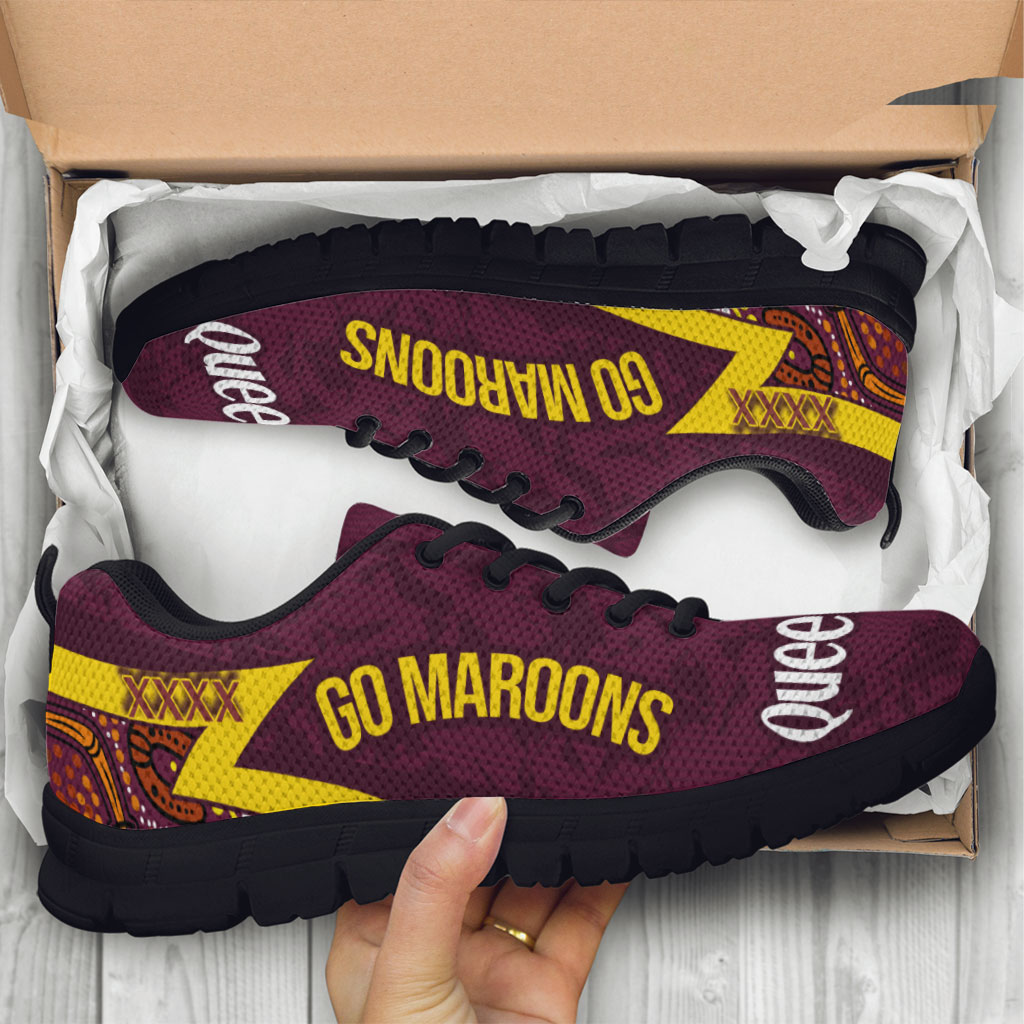 Queensland Rugby League Team Sneakers - Queensland Maroons Sport State Of Origin Sneakers - Vibe Hoodie Shop