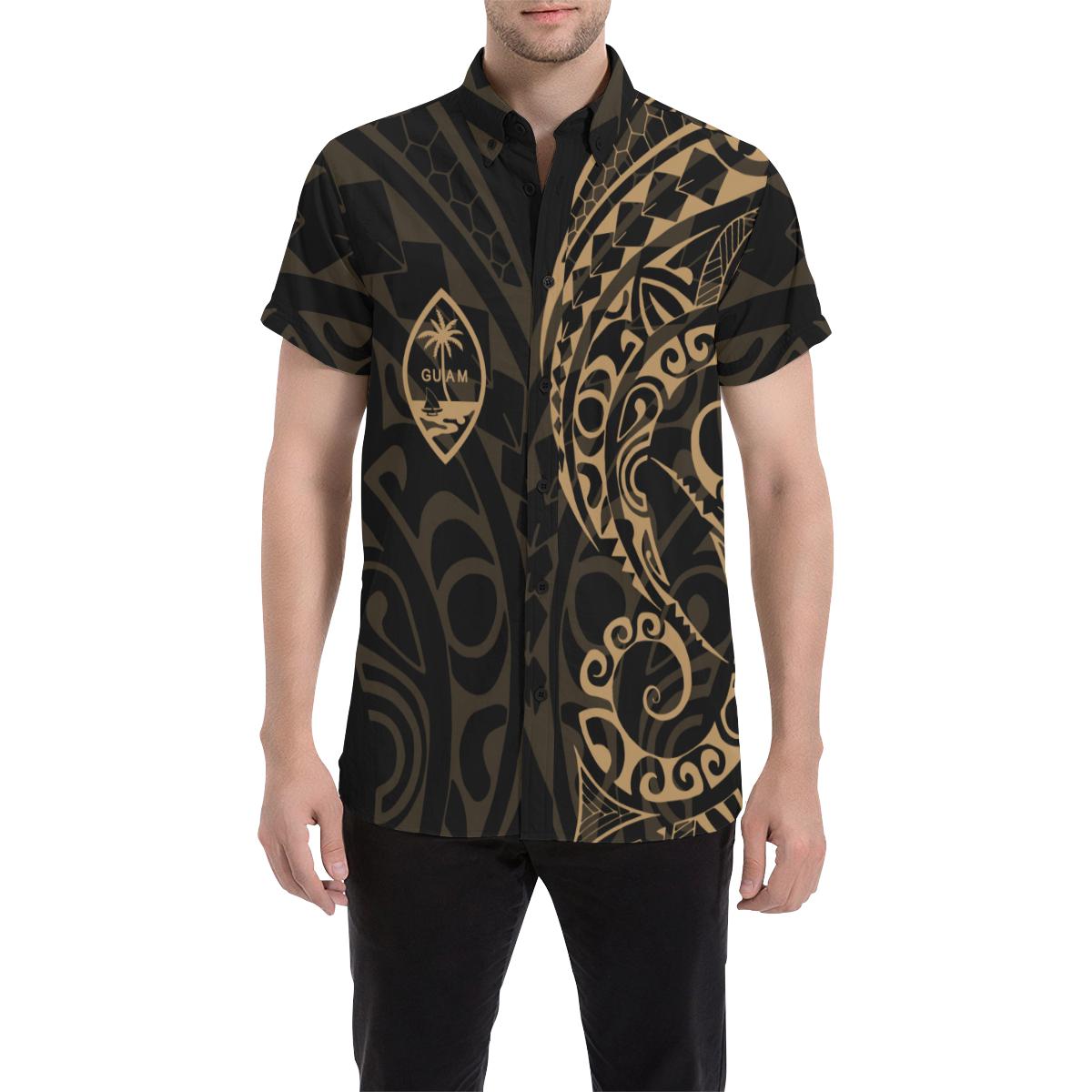 Guam Poly Short Sleeve Shirt Gold - Vibe Hoodie Shop