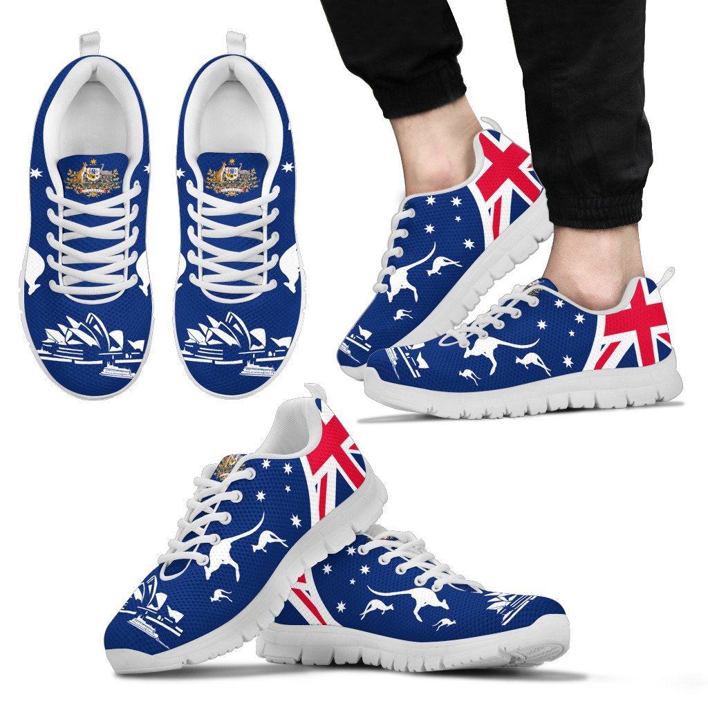 Sneakers - Australian Coat Of Arms Shoes Kangaroo Sydney Opera - Unisex - Vibe Hoodie Shop