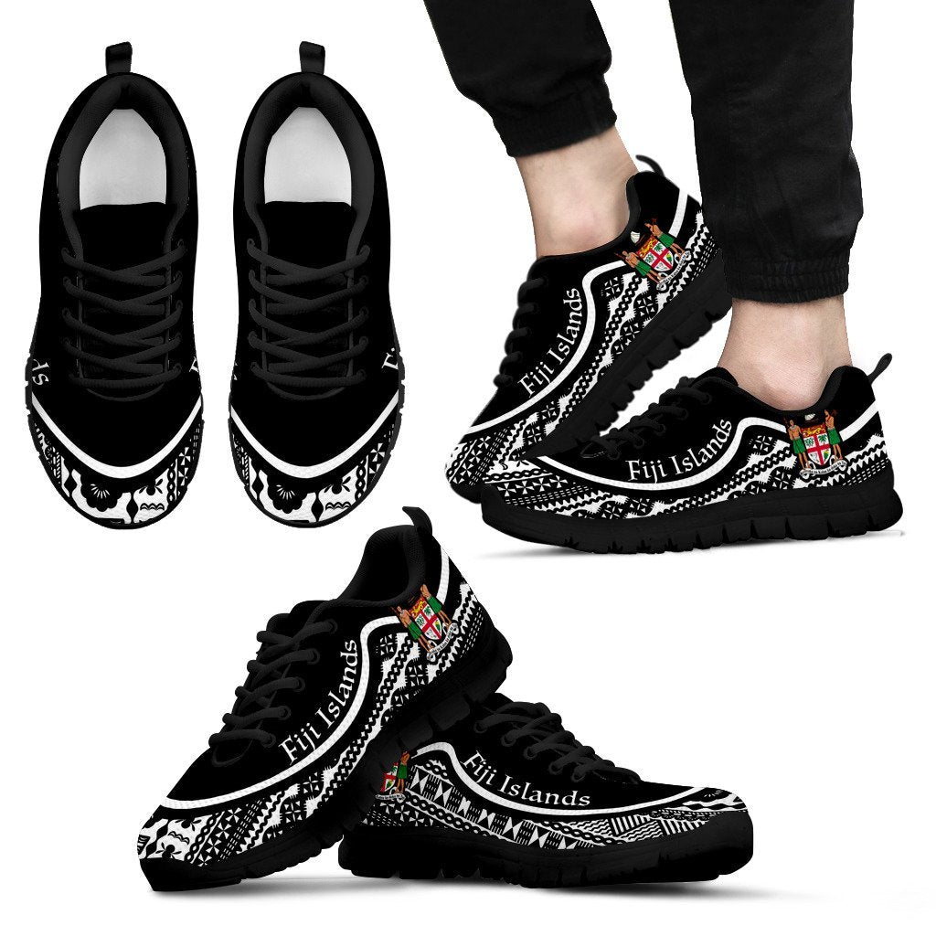 Fiji Islands Wave Sneakers Black White Color - Vibe Hoodie Shop