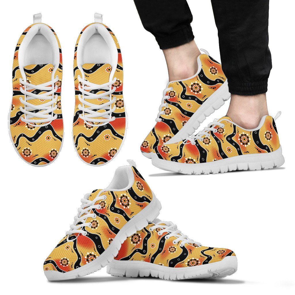 Aboriginal Sneakers, Indigenous Dot Painting Line Art - 13 - Vibe Hoodie Shop