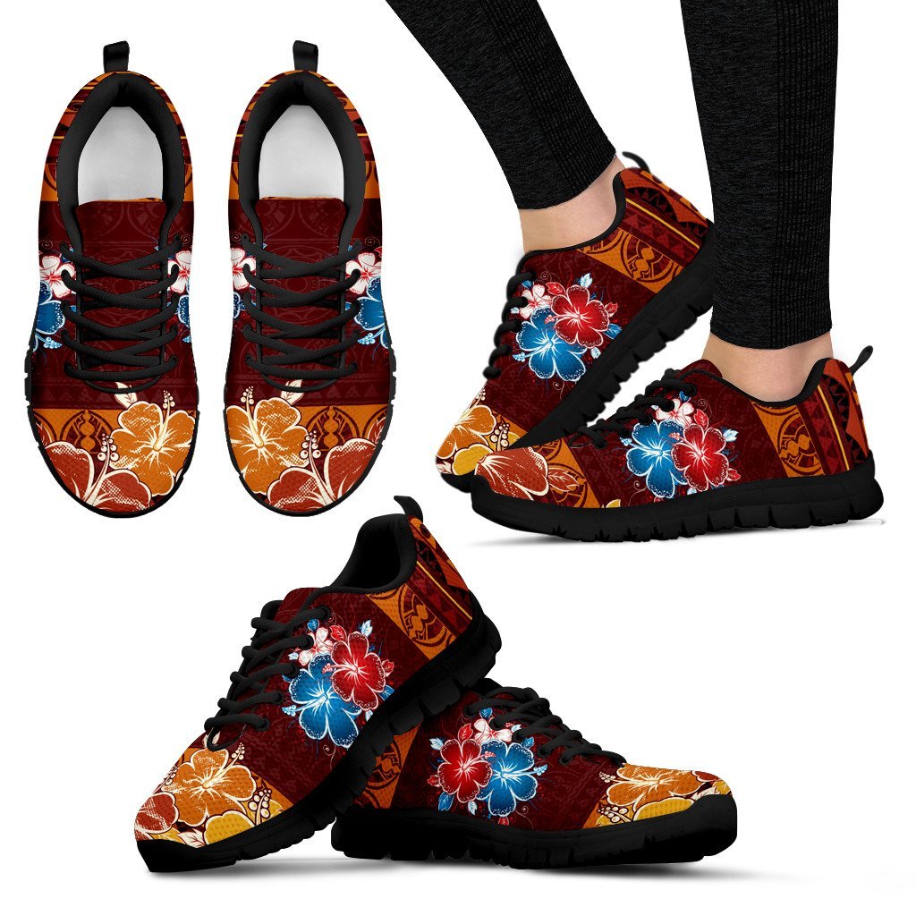 Hibiscus Polynesian Men's / Women's Sneakers (Shoes) - Vibe Hoodie Shop