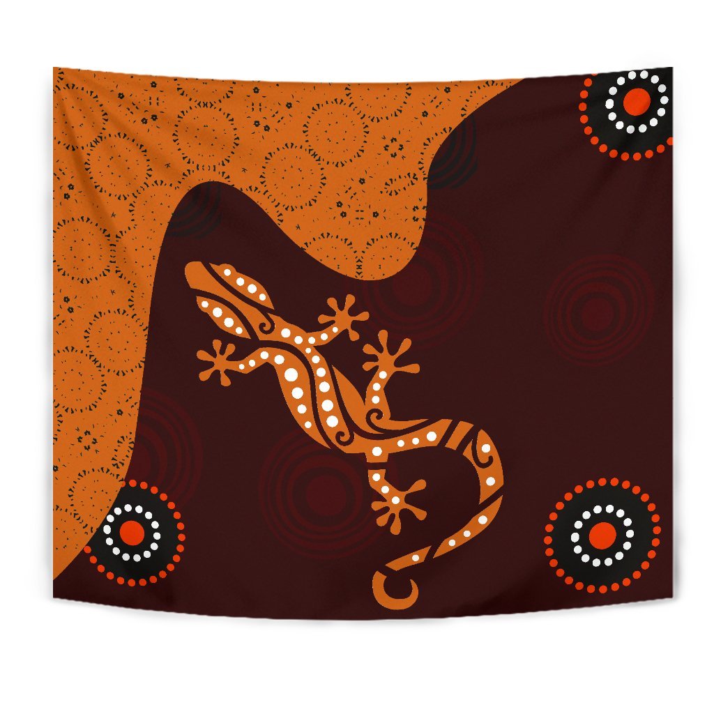 Aboriginal Tapestry - Lizard in Aboriginal Dreaming - Vibe Hoodie Shop