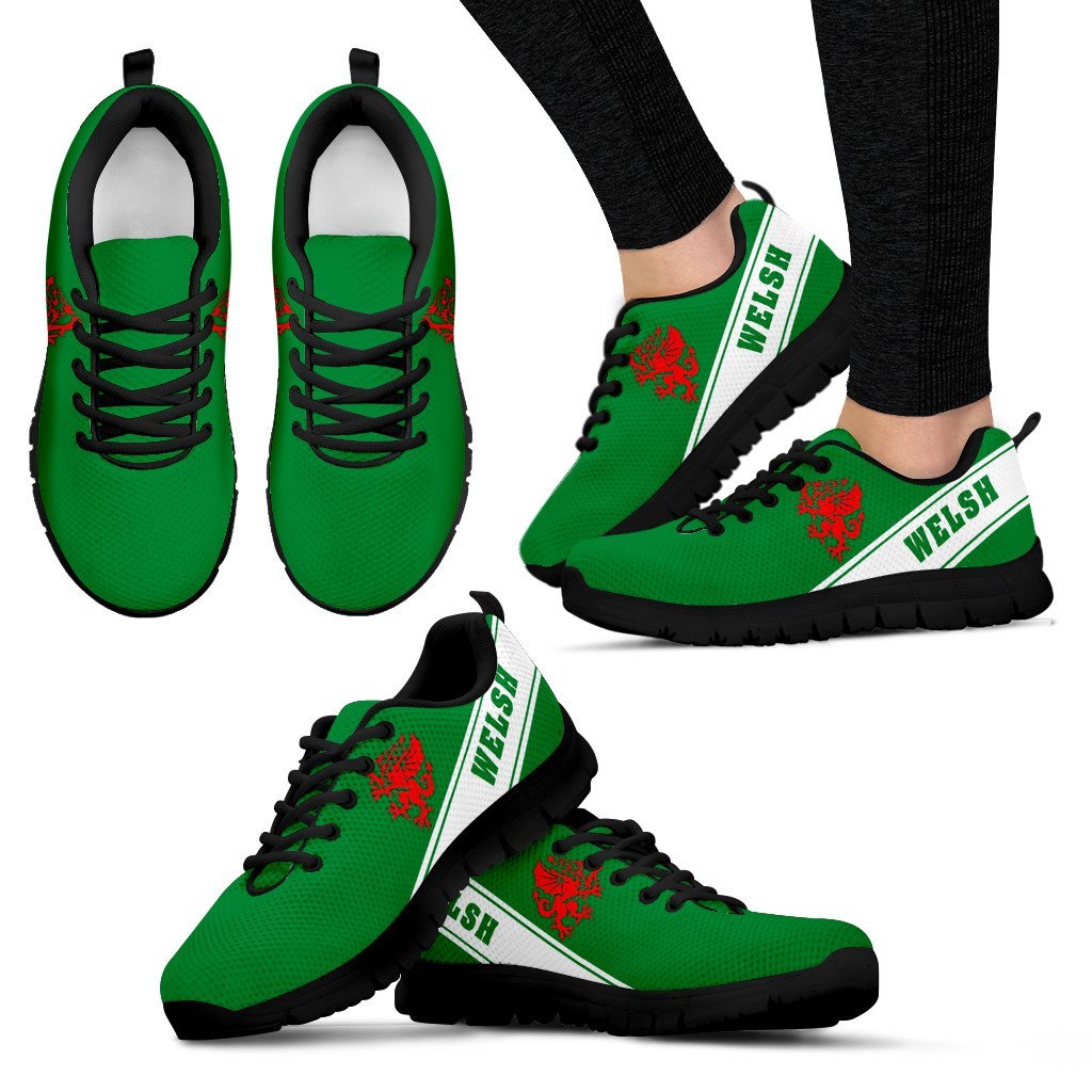 Wales Flag Sneakers - Line Style 01 - Vibe Hoodie Shop