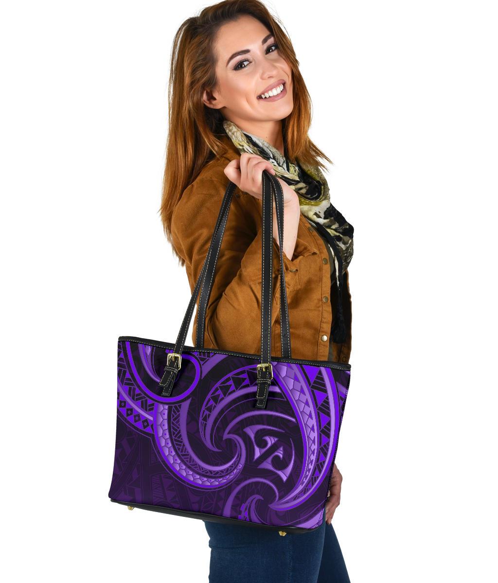 new-zealand-maori-mangopare-small-leather-tote-polynesian-purple