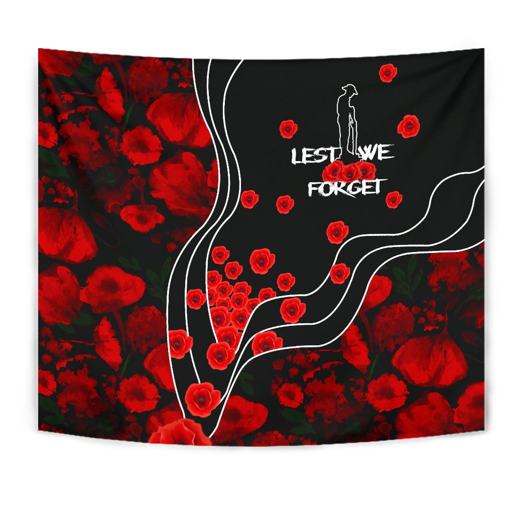 ANZAC Lest We Forget Tapestry - Poppy Flowers - Vibe Hoodie Shop