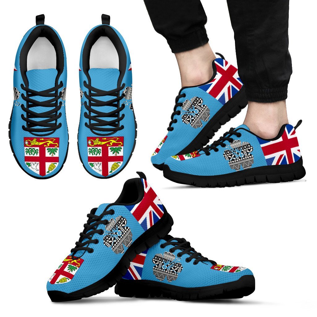 Fiji - Fijian Flag Tapa Hibiscus Men's / Women's Sneakers (Shoes) - Vibe Hoodie Shop