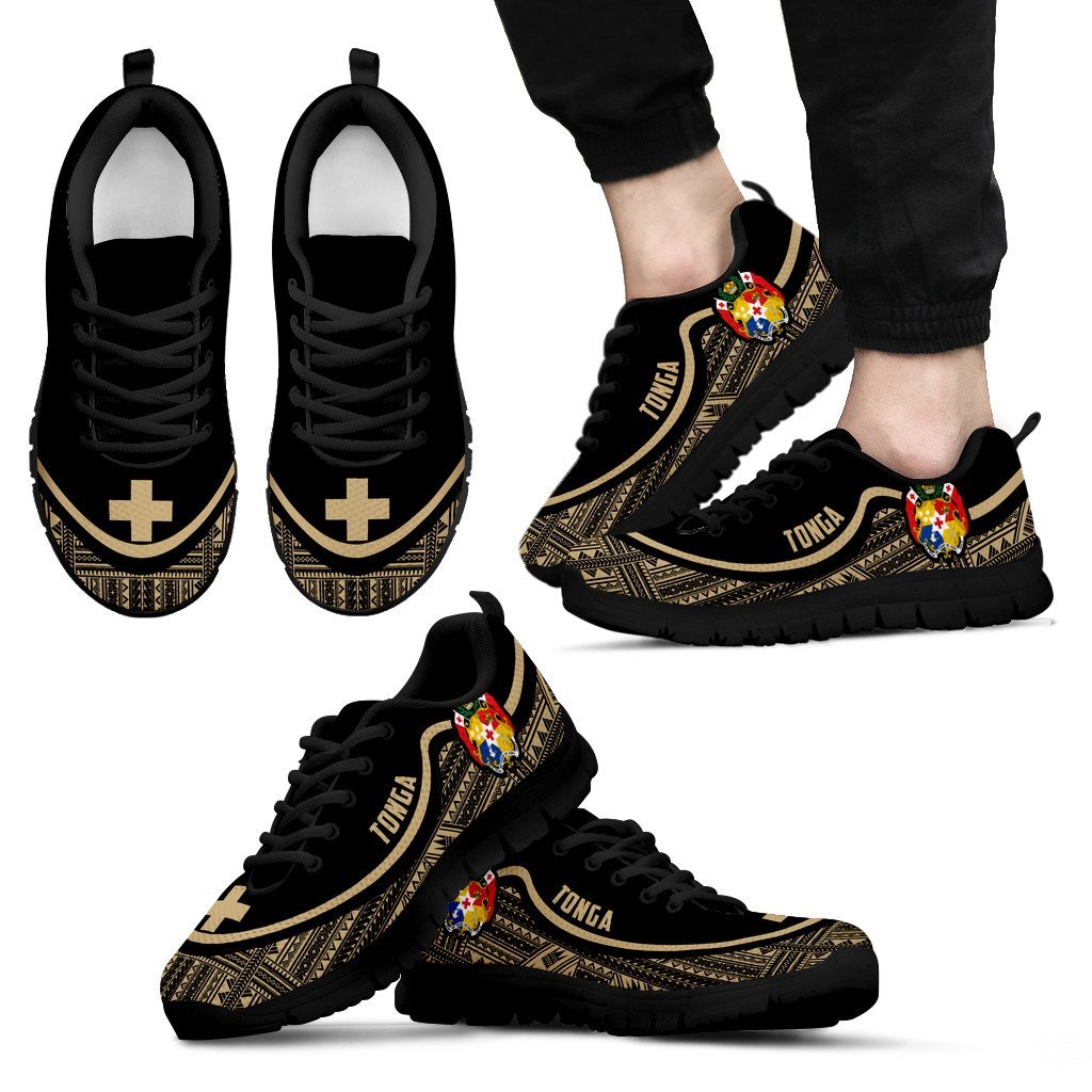 Tonga Wave Sneakers - Polynesian Pattern Gold Color - Vibe Hoodie Shop