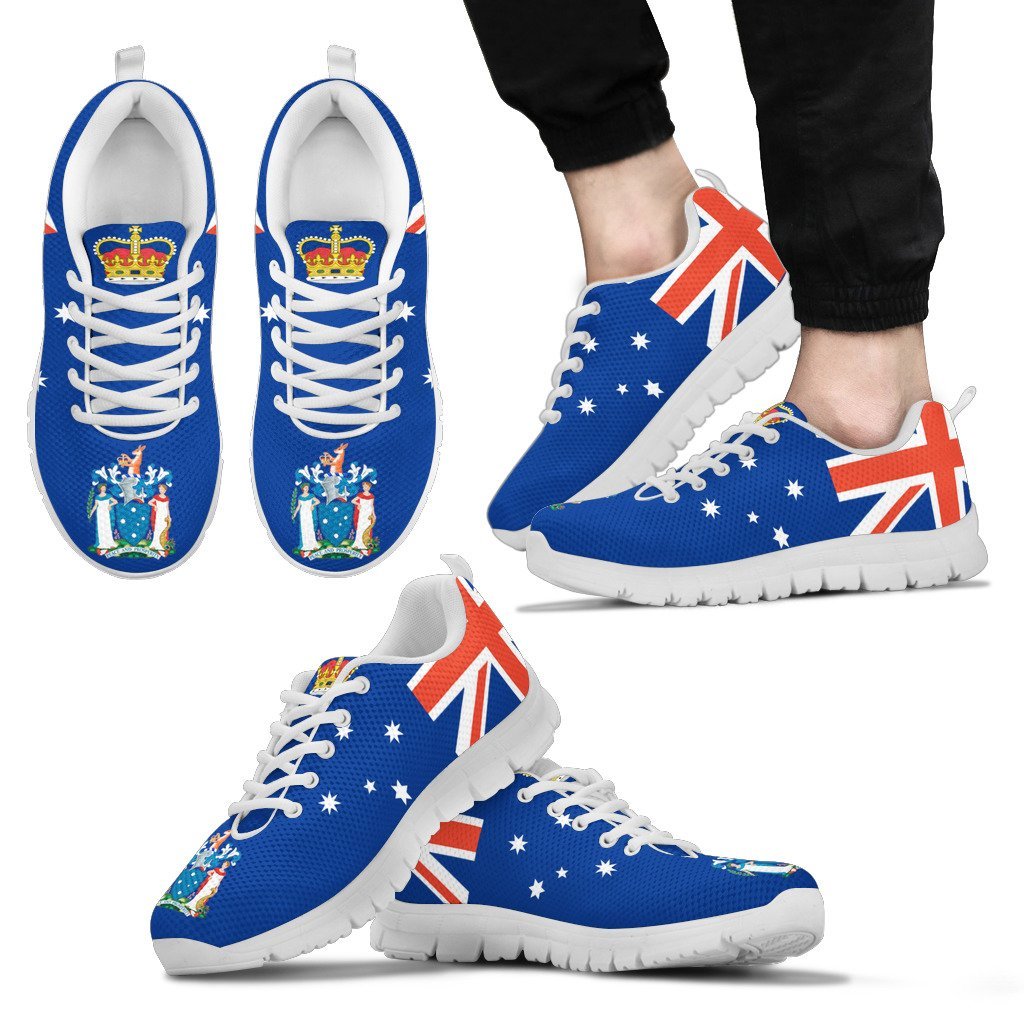 Sneakers - Australia Fag Shoes Victoria Flag And Coat Of Arms - Unisex - Vibe Hoodie Shop