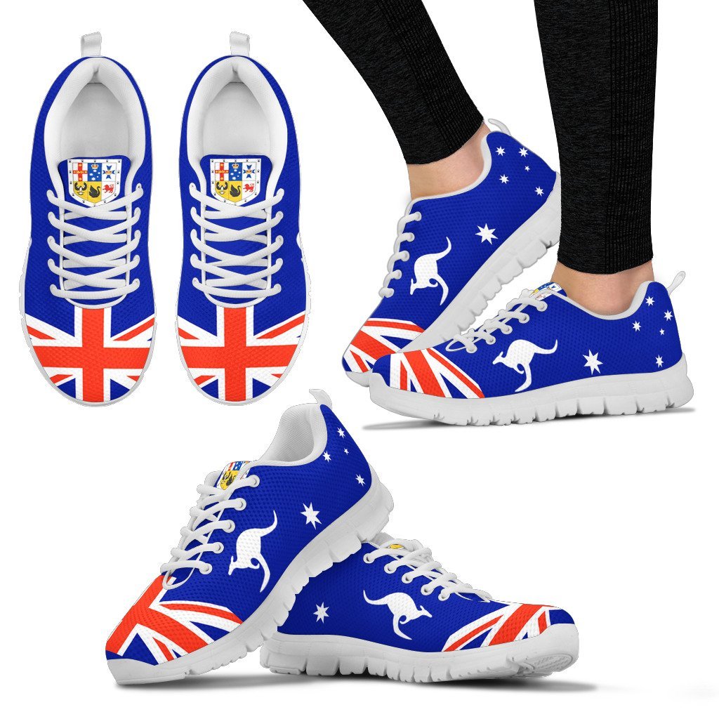 Sneakers - Aus Flag Shoes Coat Of Arms Kangaroo - Unisex - Vibe Hoodie Shop