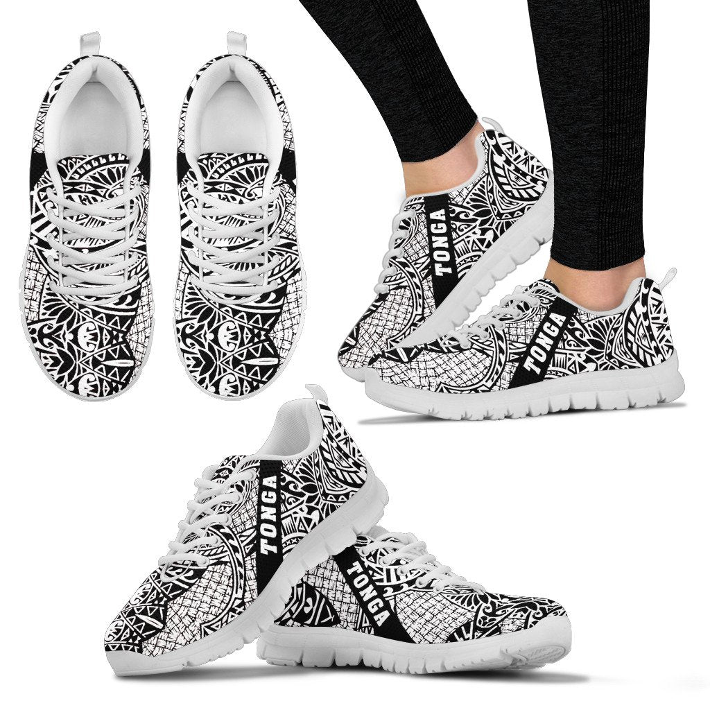 Tonga Poly Tribal Sneakers Black And White - Vibe Hoodie Shop