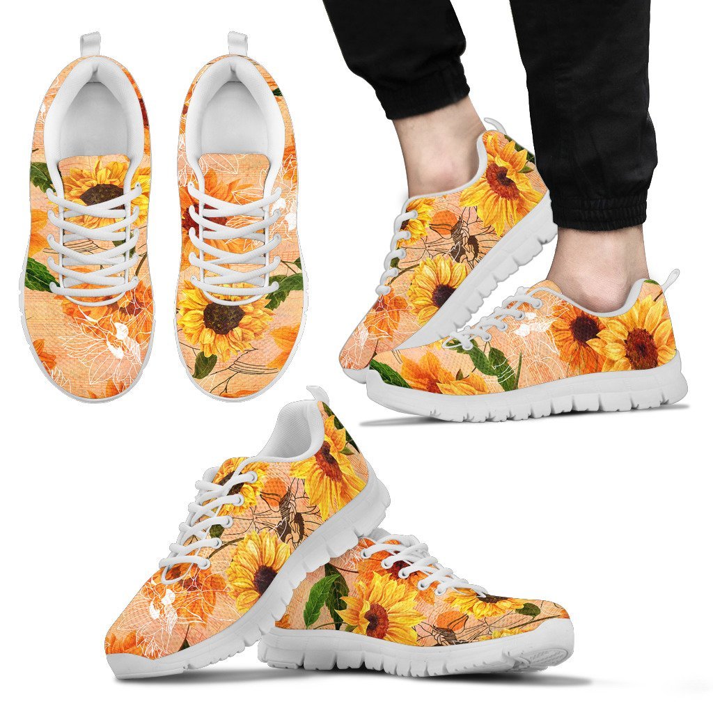 Floral Sneakers - Sunflowers Shoes Painting - Unisex - Vibe Hoodie Shop