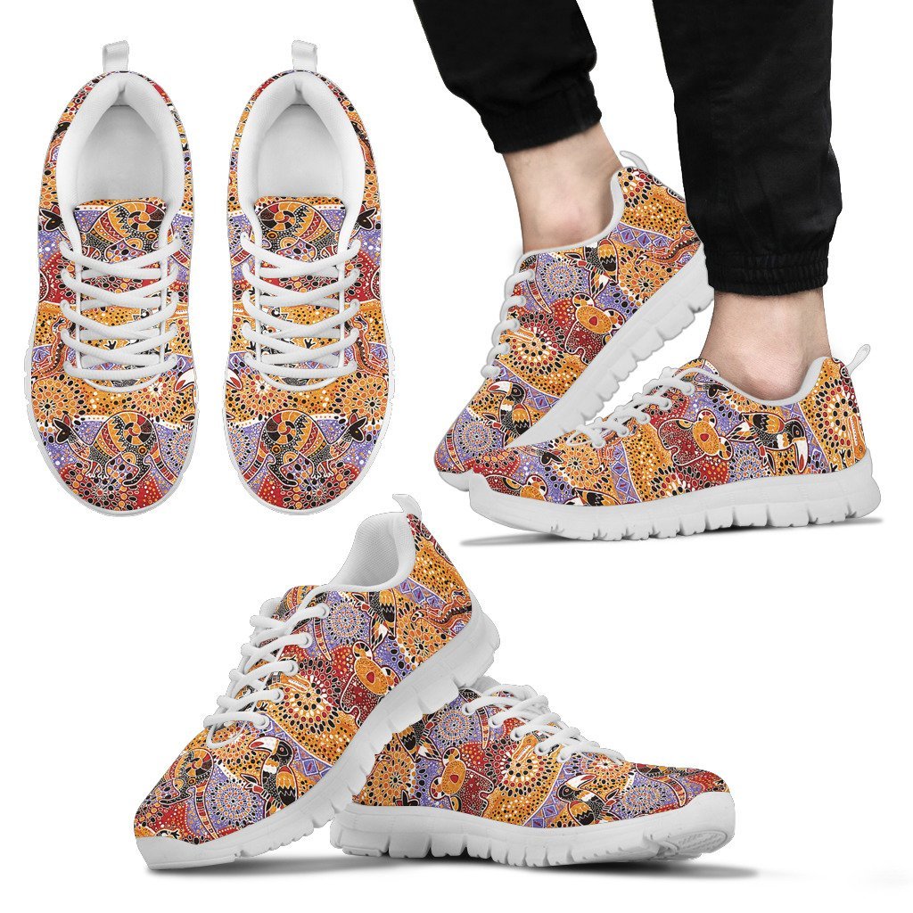 Aboriginal Sneakers, Koala Kangaroo Patterns Bohemian Style - Vibe Hoodie Shop