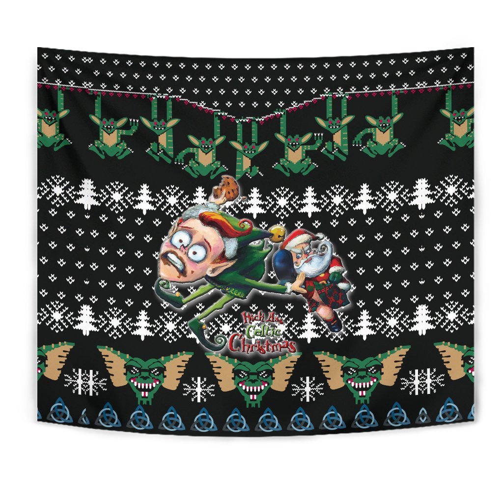 Celtic Ugly Christmas Tapestry - Kick Ass Xmas Ho Ho Ho - Vibe Hoodie Shop