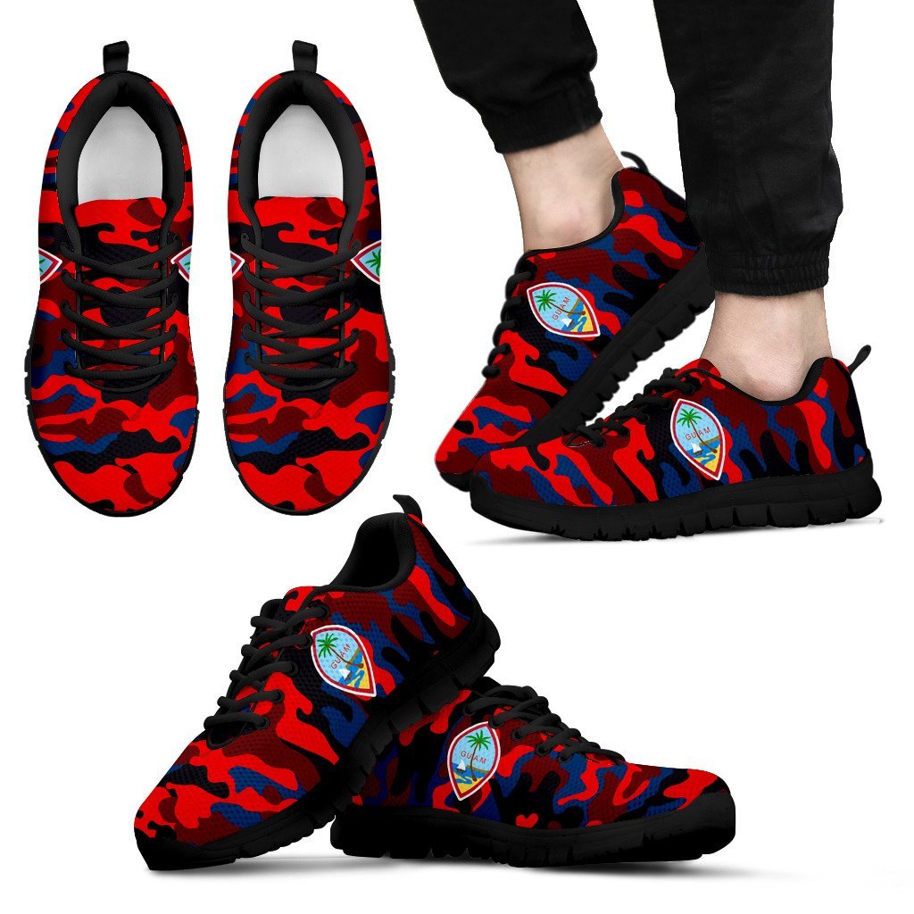 Guam Camouflage Sneakers - Guam Camouflage And Coat Of Arms Shoes - Vibe Hoodie Shop