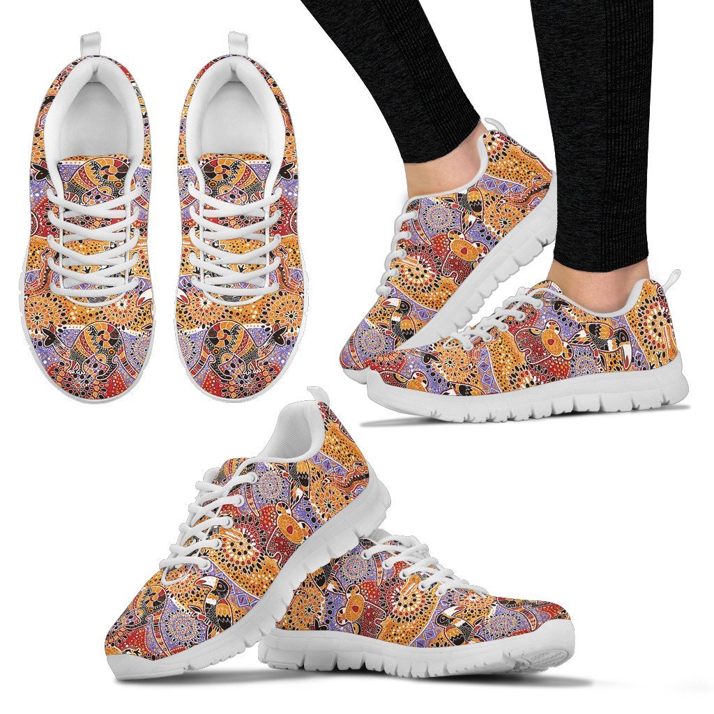 Aboriginal Sneakers, Koala Kangaroo Patterns Bohemian Style - Vibe Hoodie Shop