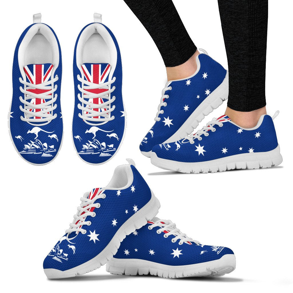 Sneakers - Aus Flag Shoes Kangaroo And Sydney Opera Sport Version Unisex - Vibe Hoodie Shop