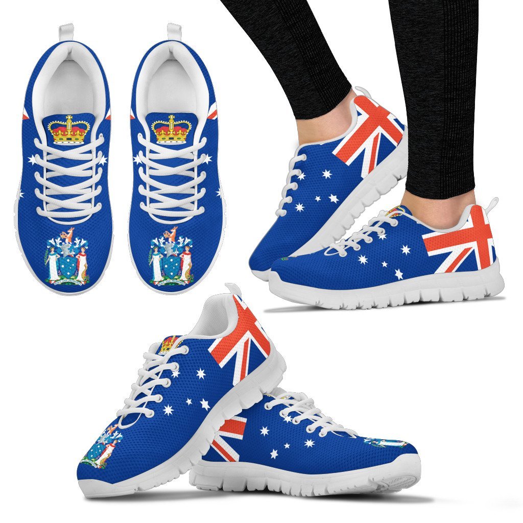 Sneakers - Australia Fag Shoes Victoria Flag And Coat Of Arms - Unisex - Vibe Hoodie Shop