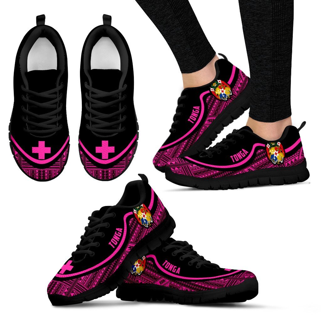 Tonga Wave Sneakers - Polynesian Pattern Pink Color - Vibe Hoodie Shop