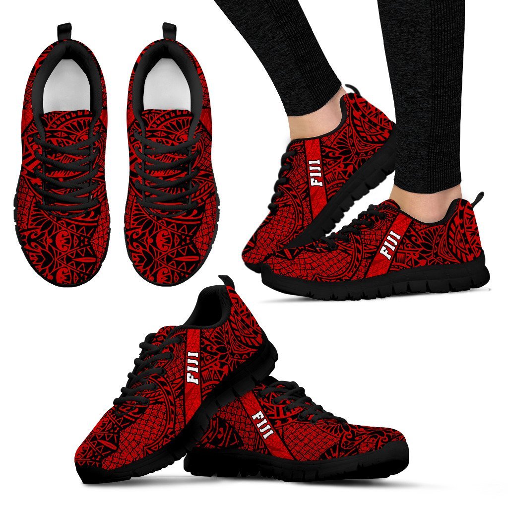 Fiji Poly Tribal Sneakers Red - Vibe Hoodie Shop