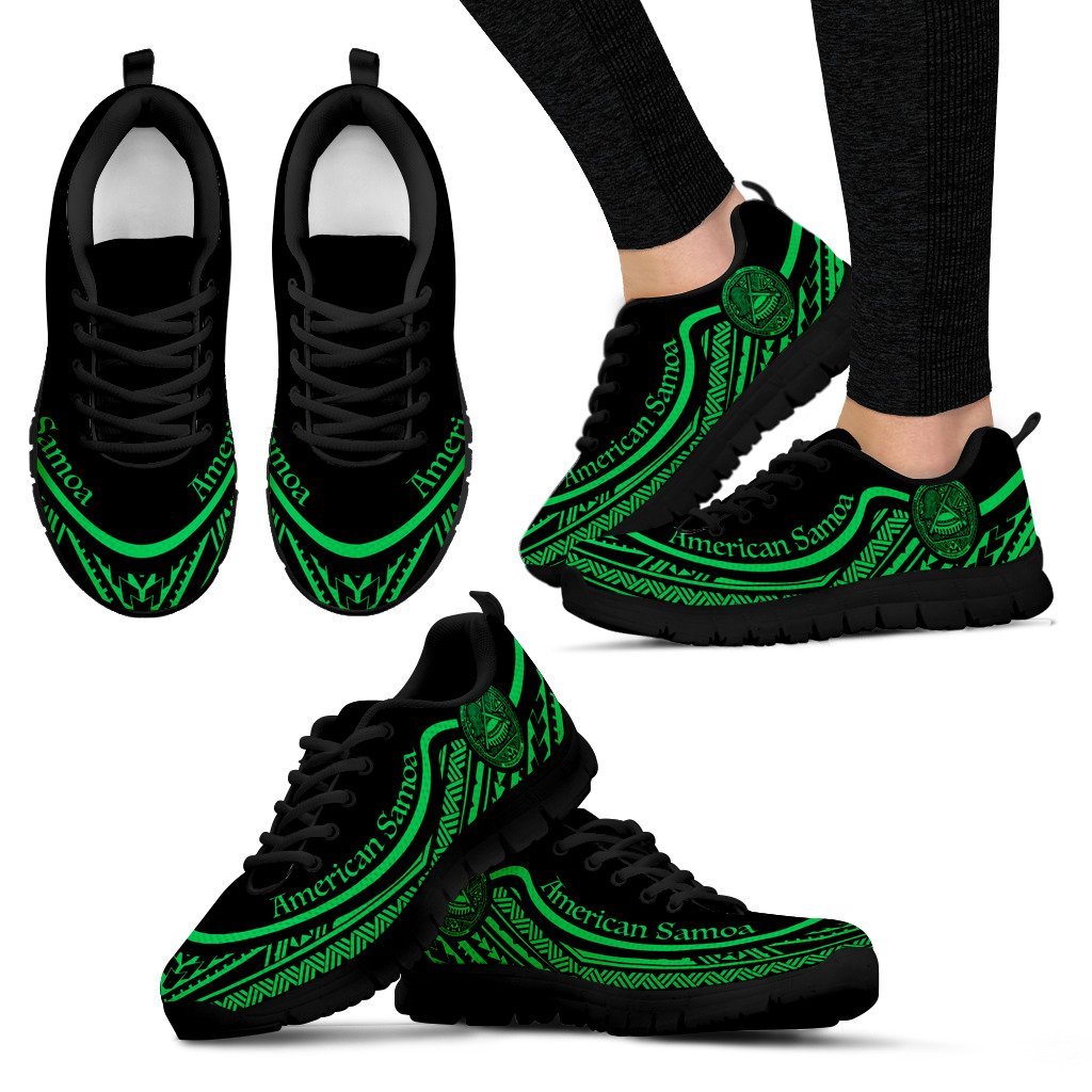 American Samoa Wave Sneakers Green Color - Vibe Hoodie Shop