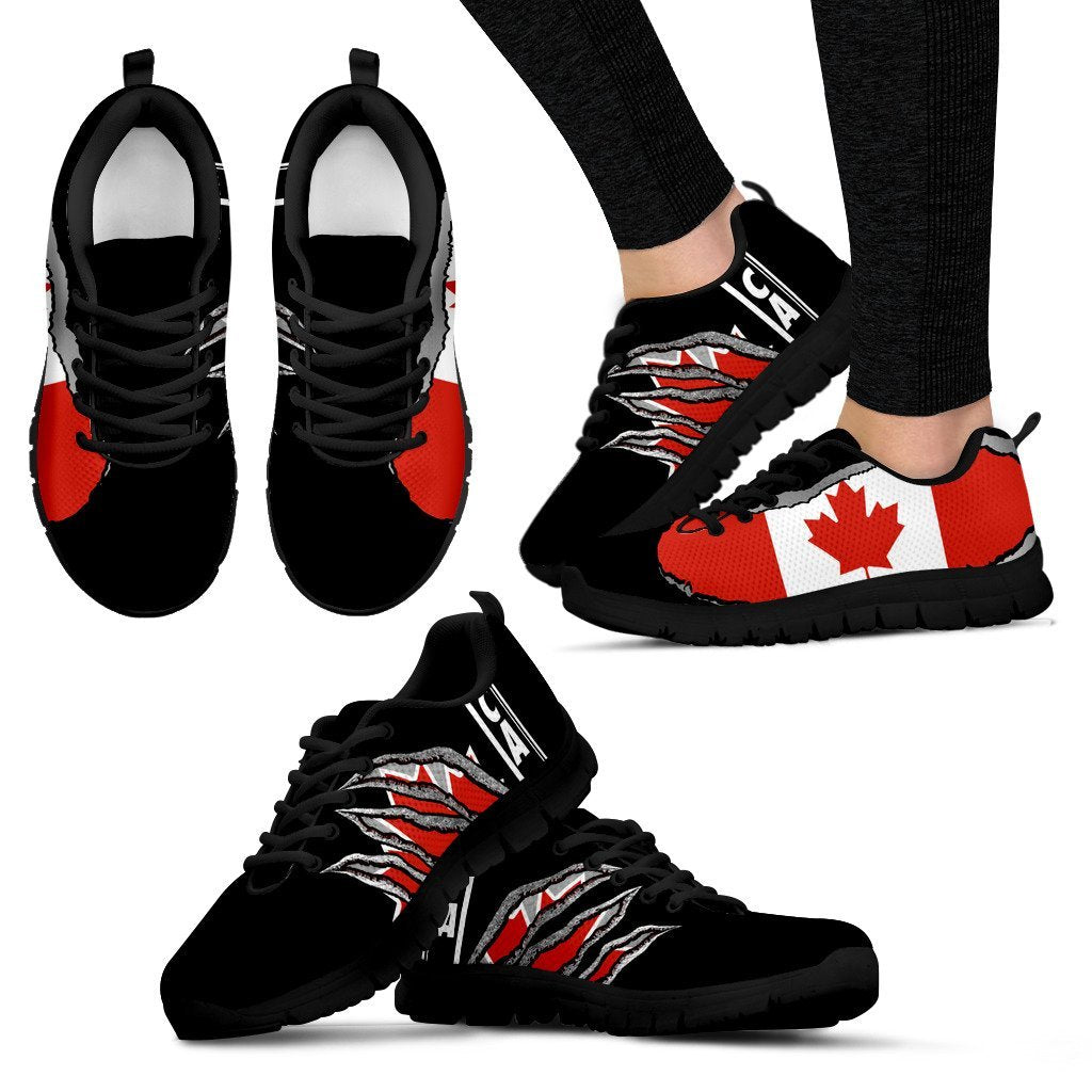 Canada Sneakers Adamantium With Flag - Vibe Hoodie Shop