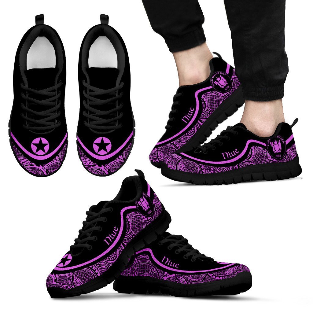 Niue Wave Sneakers - Polynesian Pattern Purple Color - Vibe Hoodie Shop