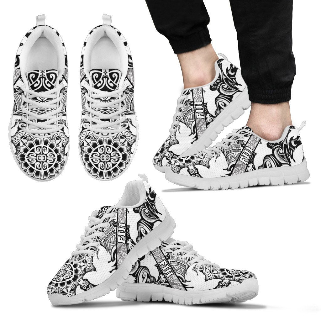 Fiji Poly Tribal Sneakers Black And White Beautiful - Vibe Hoodie Shop