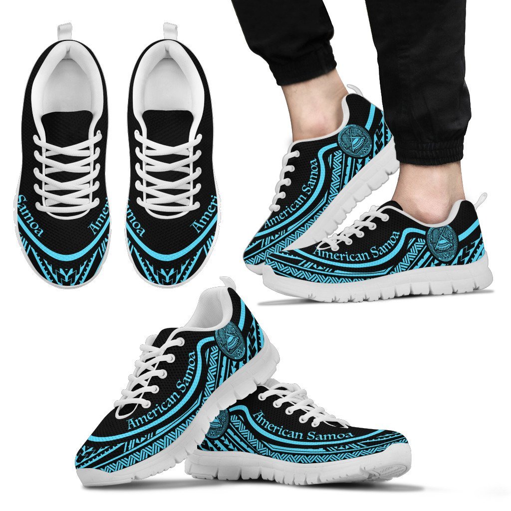 American Samoa Wave Sneakers Blue Color - Vibe Hoodie Shop