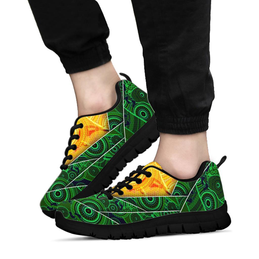 Aboriginal Sneakers - National Color and Aboriginal Patterns - Vibe Hoodie Shop