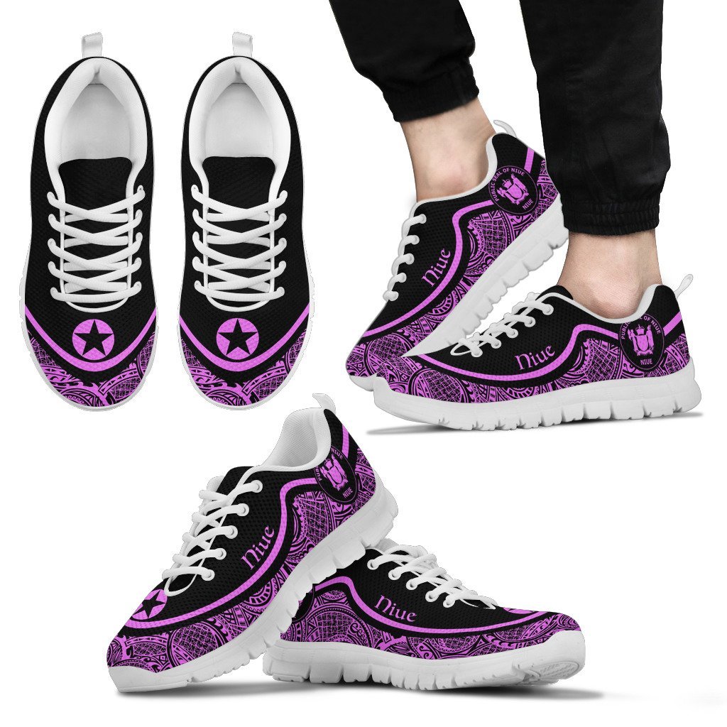 Niue Wave Sneakers - Polynesian Pattern Purple Color - Vibe Hoodie Shop