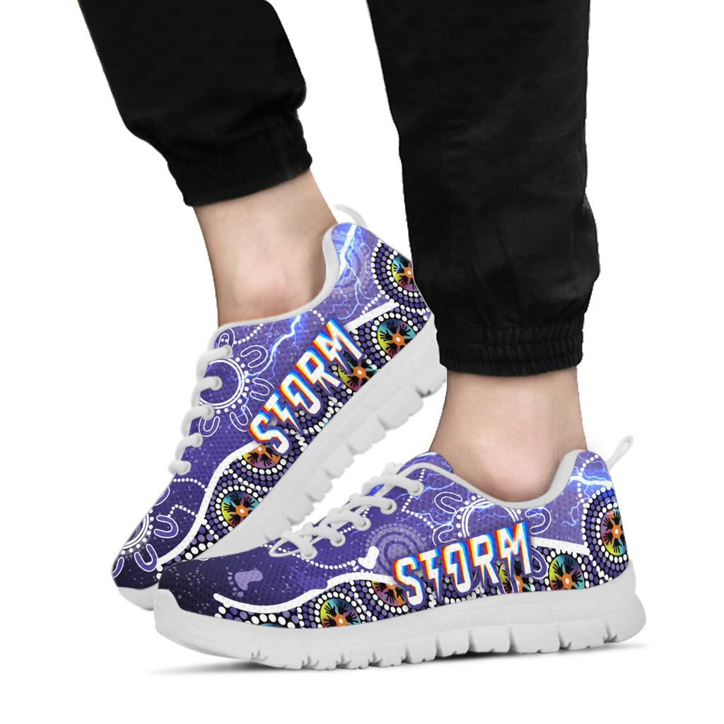 Melbourne Storm Sneakers Unique Indigenous - Vibe Hoodie Shop