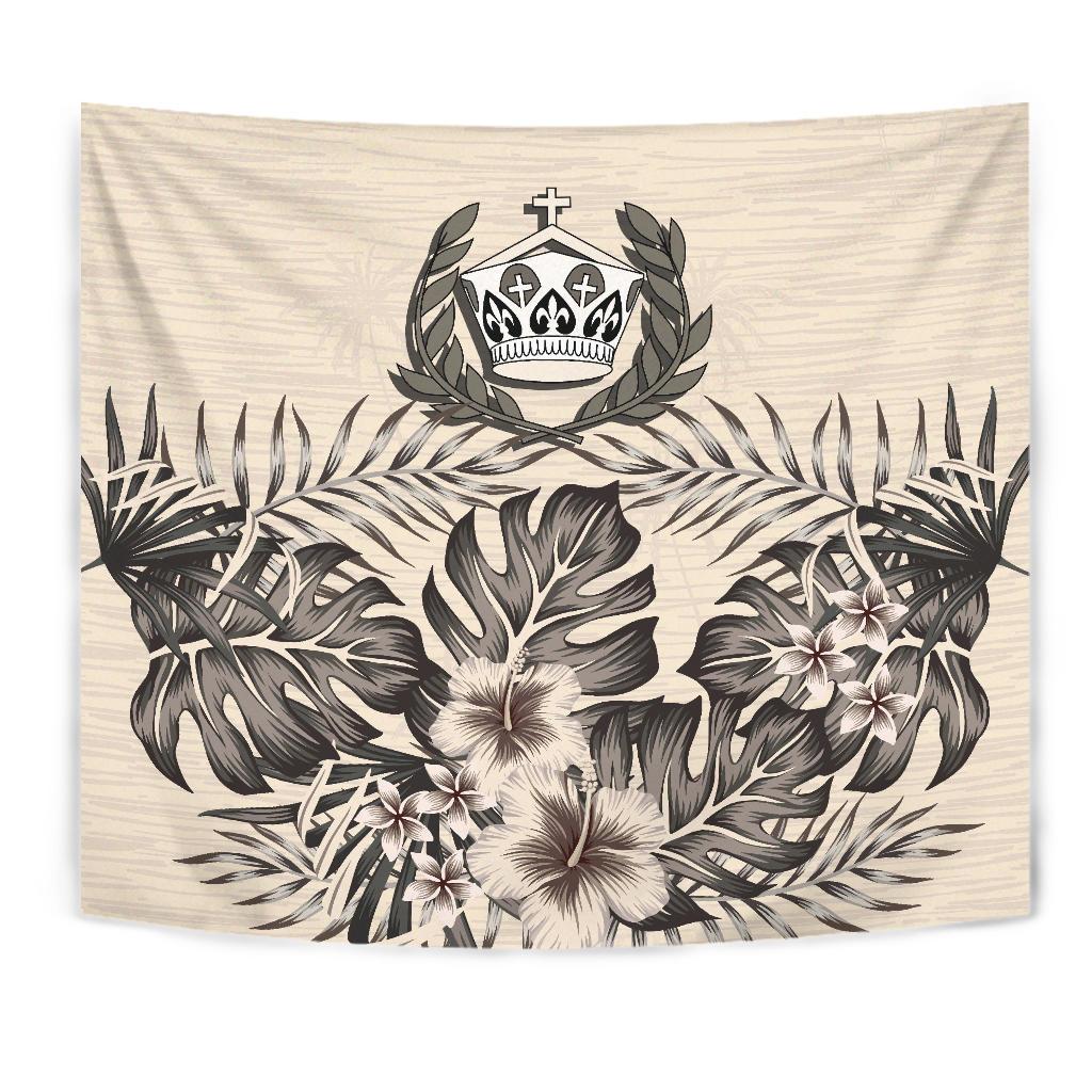 Tonga Tapestry - The Beige Hibiscus - Vibe Hoodie Shop