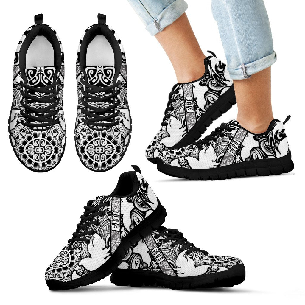 Fiji Poly Tribal Sneakers Black And White Beautiful - Vibe Hoodie Shop