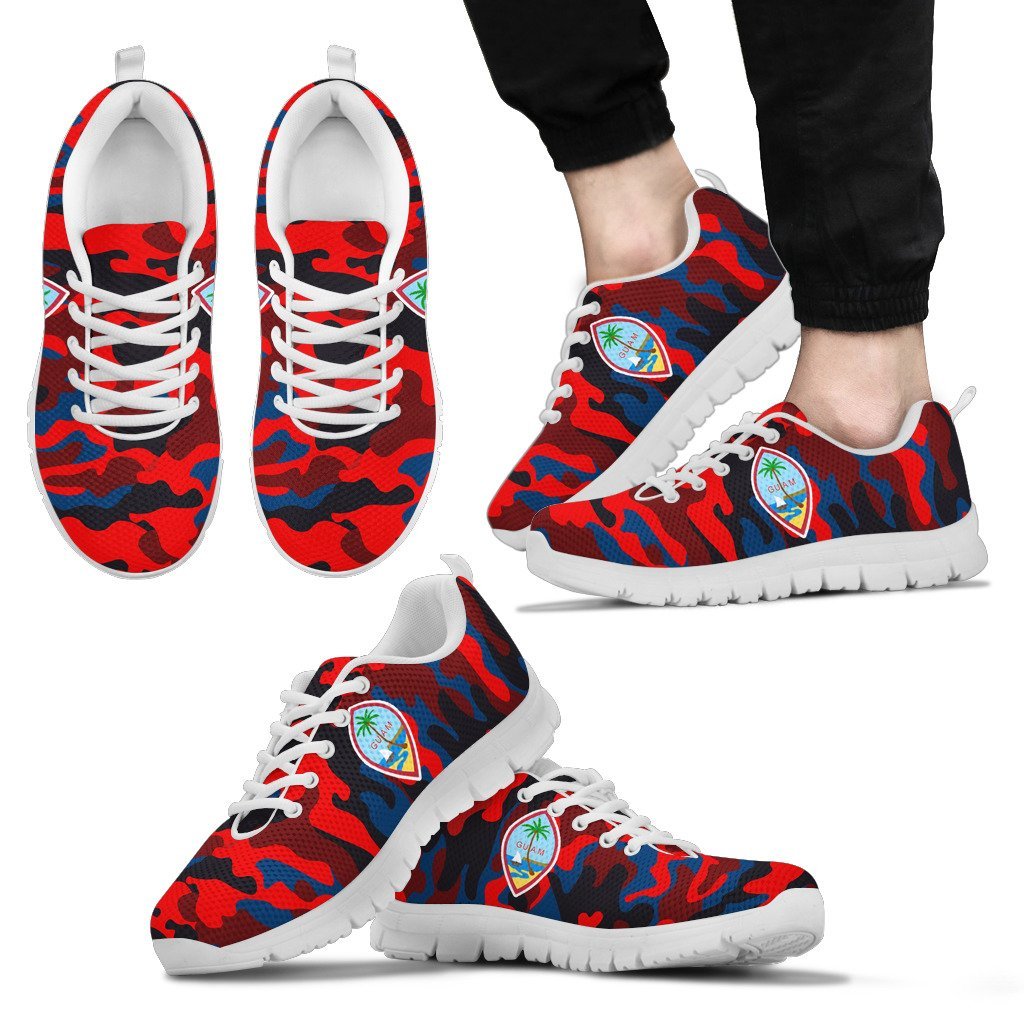 Guam Camouflage Sneakers - Guam Camouflage And Coat Of Arms Shoes - Vibe Hoodie Shop