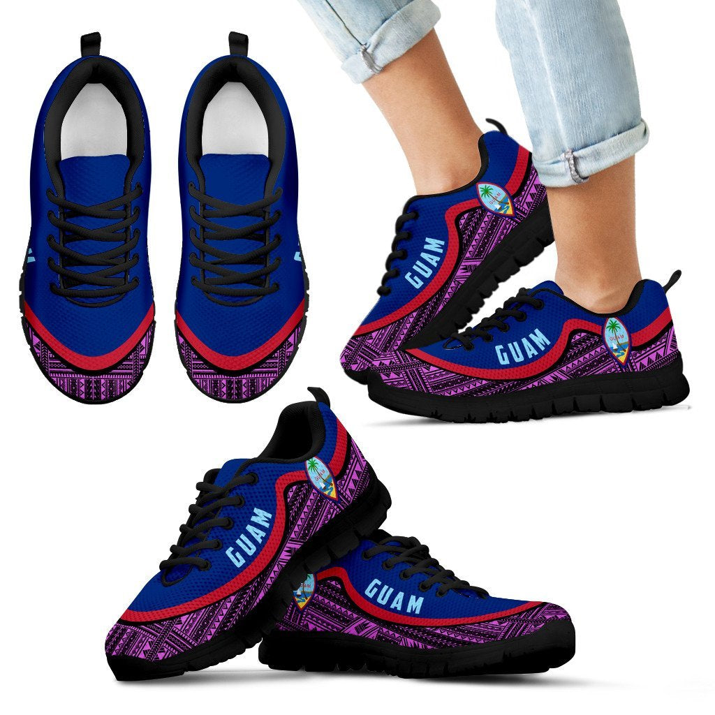 Guam Wave Sneakers - Polynesian Pattern Purple Color - Vibe Hoodie Shop